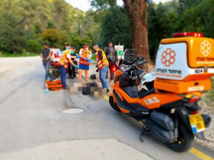 תאונת דרכים בין רוכב אופנוע לטרקטורון