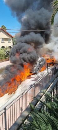 שריפת כלי הרכב ברח' האיריס, המשטרה: "לאחר בדיקה לא עולה חשד לפלילים."