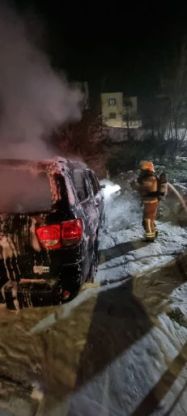 רכב מונע גפ״מ עלה באש ברח' רמב"ם