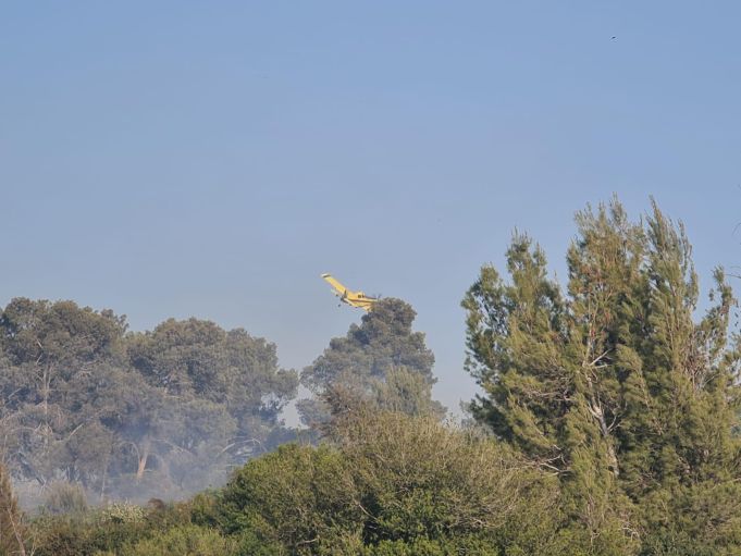 מטוסי כיבוי מעל יער שריגים צילום: כב"ה