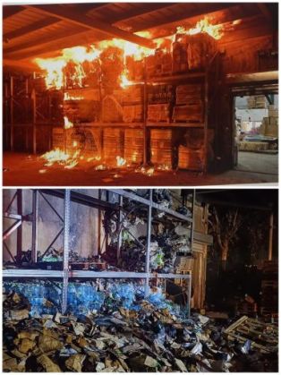 מעלה החמישה: לוחמי האש פעלו הלילה בשריפה במחסן שתייה