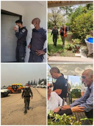 כוחות משטרה גויסו לסייע בידי כב"ה לכיבוי האש בגזרת מטה יהודה