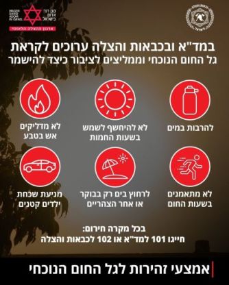 מדא מזהירים מפני גל חום קיצוני