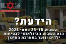 שבוע הבינלאומי לבטיחות ילדים ונוער במערכת החינוך