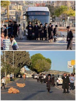 המפגינים בכבישים