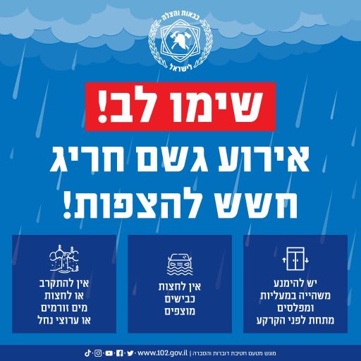 אזהרה- כיבוי אש והצלה אזהרה- כיבוי אש והצלה