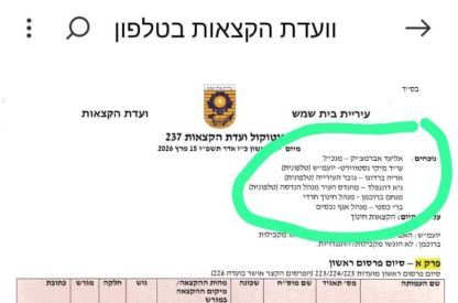 ישיבת וועדת הקצאות 237 בניגוד לחוק ולמינהל התקין