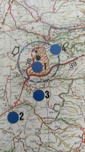 מפת מיקום בעדיא מול המצאי באיזור