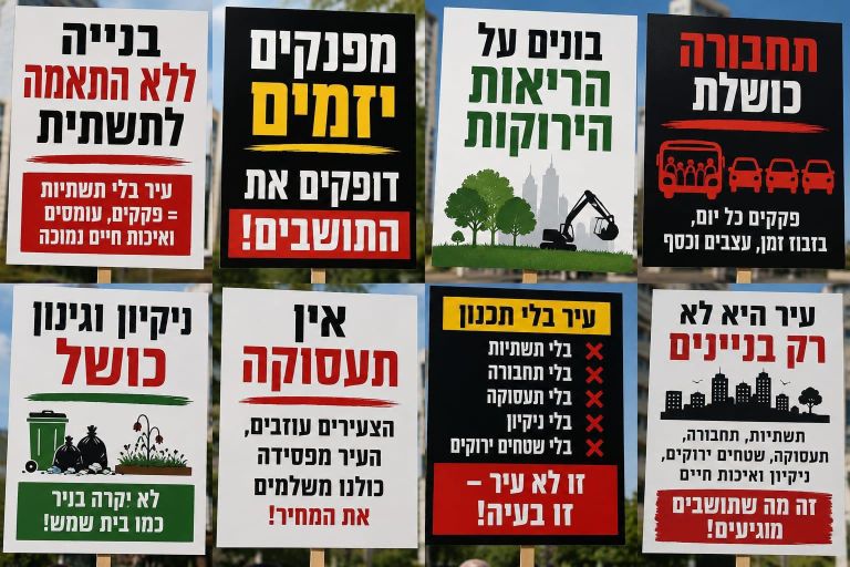 הכרזות ליום ההפגנה הכרזות ליום ההפגנה